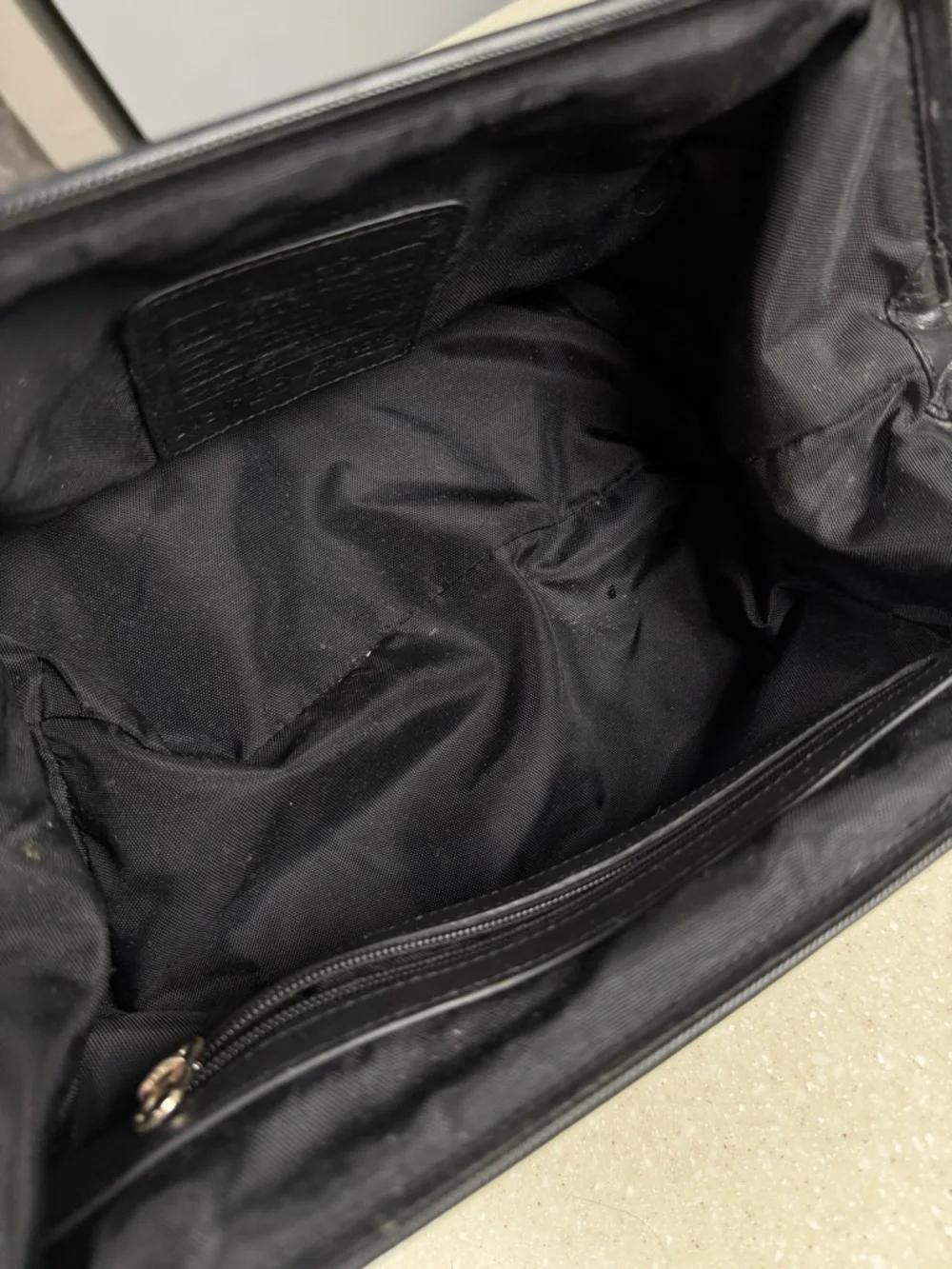 Coach Twill Travel Kit style # 5488 in Black Canvas/Leather